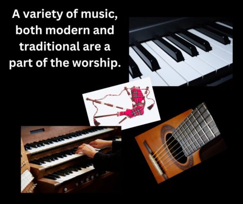 A variety of music both modern and tradition arpart of the worship